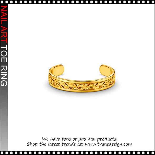 Adjustable Gold Starburst Diamond Cut Toe Ring #11471