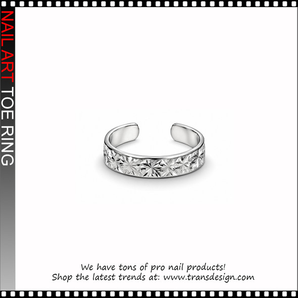 Adjustable Silver Starburst Diamond Cut Toe Ring #11472