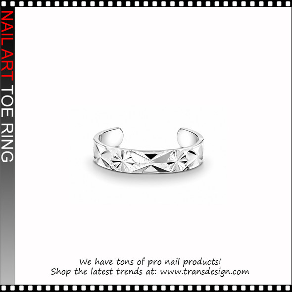 Adjustable Silver Sunburst Faceted Toe Ring #11482