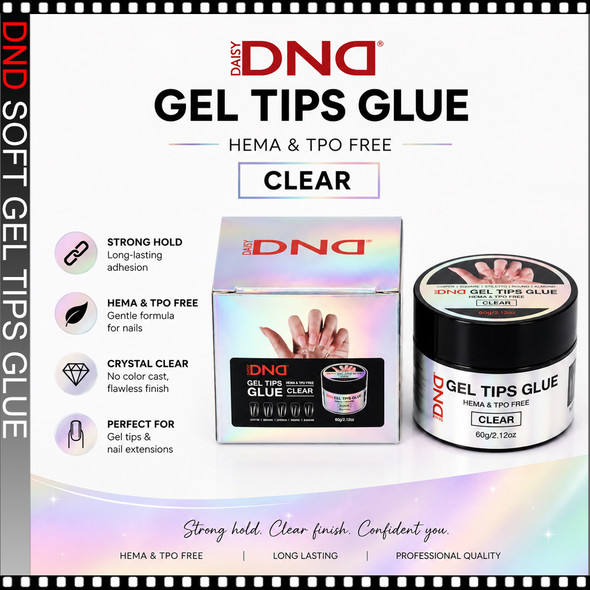 DND Soft Gel Tips Glue Jar 60g/2.12oz.