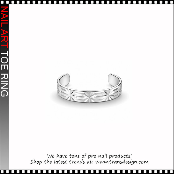 Adjustable Silver Starburst Diamond Cut Toe Ring #11488