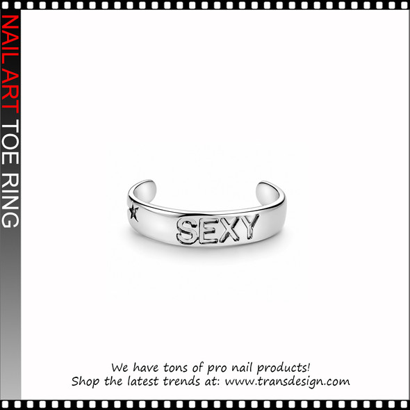 Adjustable Silver "SEXY" Letter Cutout Toe Ring #11494
