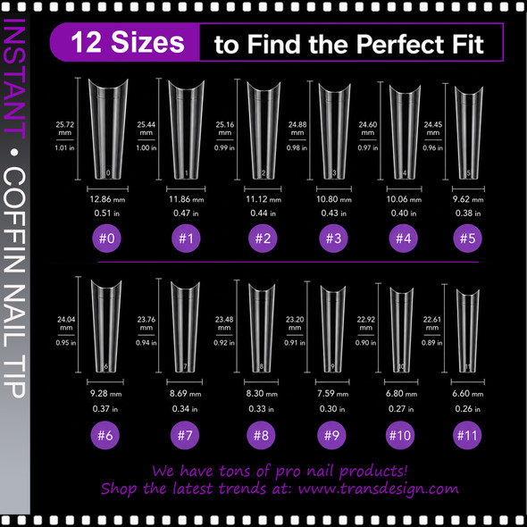 INSTANT TIP Coffin, Medium, Half Cover 504/Case