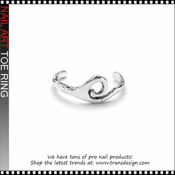 Adjustable Silver Ocean Wave Toe Ring #11542