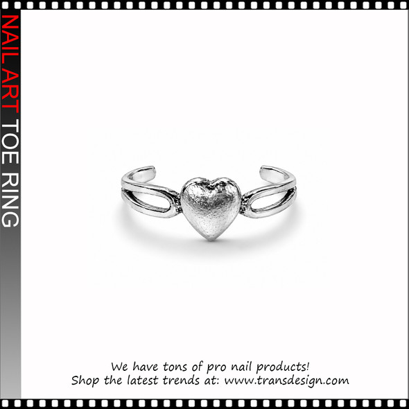 Adjustable Silver Heart Loop Toe Ring #11544