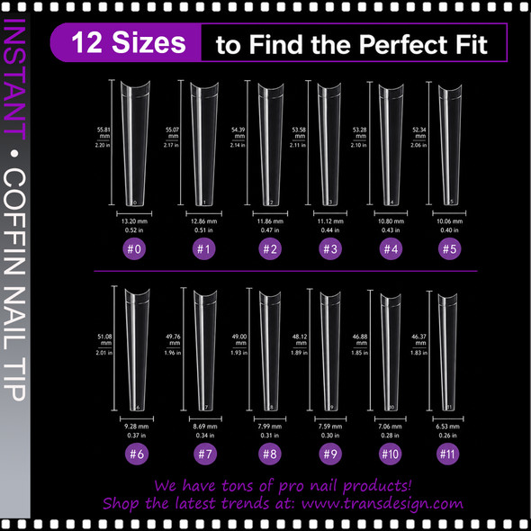 INSTANT TIP Coffin, 3X-Long, Half Cover 504/Case
