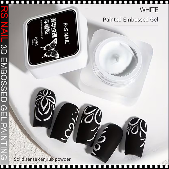 RS NAIL 5G 3D Embossed Gel Painting – 5g / 0.18oz,  White