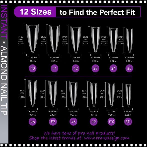 INSTANT TIP Almond, Long, Half Cover 360/Case