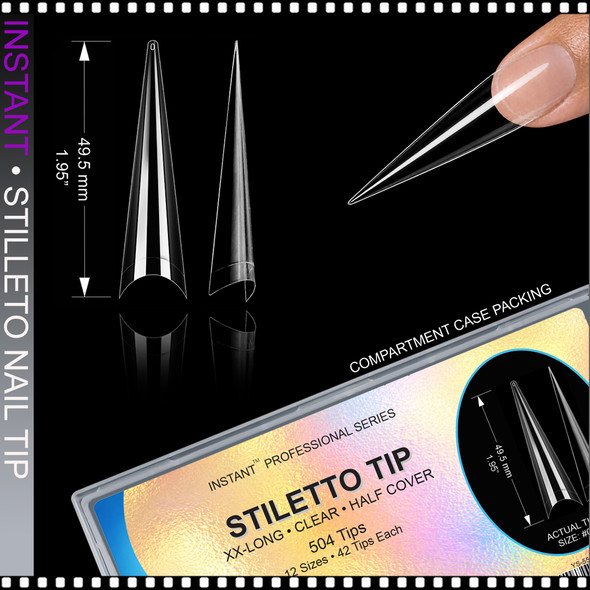 INSTANT TIP Stiletto, XX-Long, Half Cover 504/Case