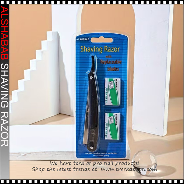 ALSHABAB Shaving Razor with 30 Replaceable Blades, Black