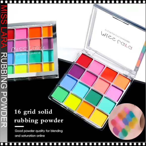 MISS LARA 16-Color Nail Gradient Rubbing Powder Palette
