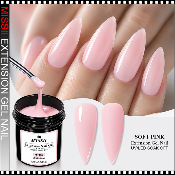 MISSII LED-UV Extension Gel Nail, Soft Pink 3.38oz.