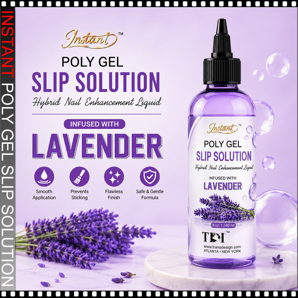 INSTANT POLY GEL Slip Solution, Lavender 8oz.