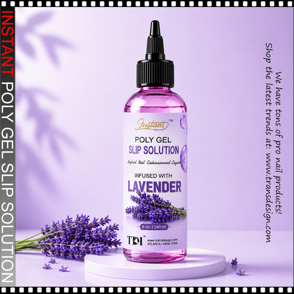 INSTANT POLY GEL Slip Solution, Lavender 8oz.
