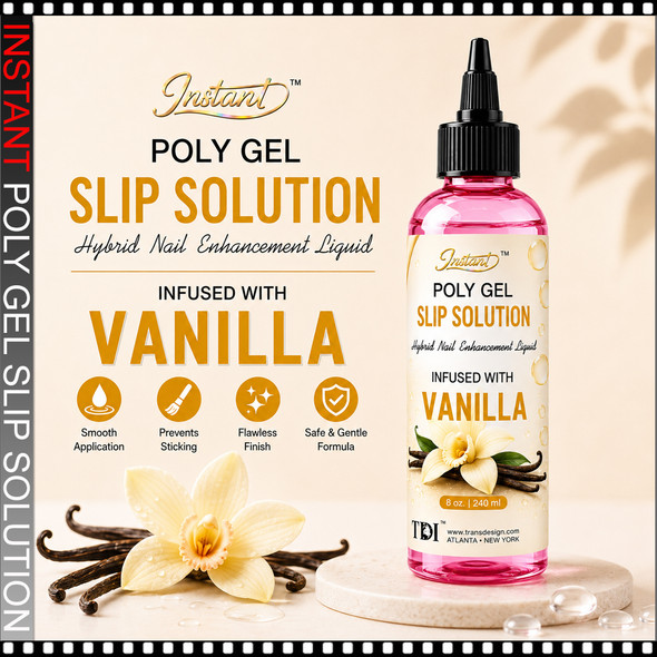 INSTANT POLY GEL Slip Solution, Vanilla 8oz.