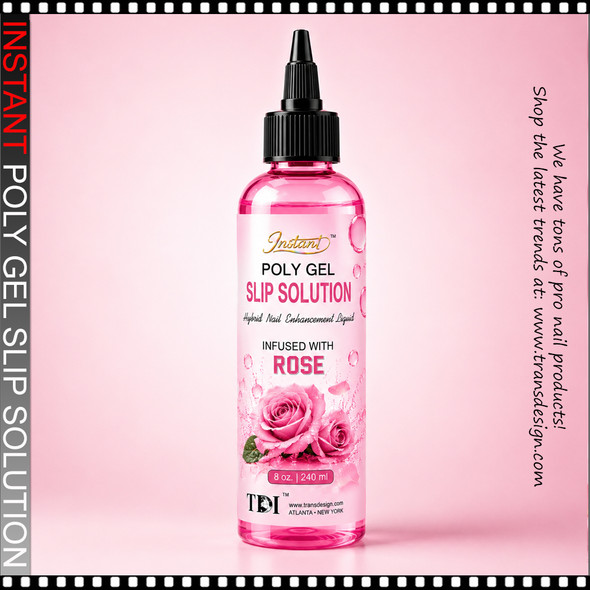 INSTANT POLY GEL Slip Solution, Rose 8oz.