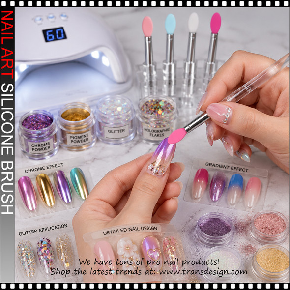 NAIL ART Silicone Applicator Tools Assorted Color 4/Pack #2