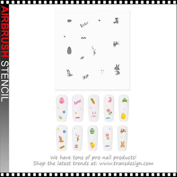 Stencil G22 Easter Bunny & Spring Design