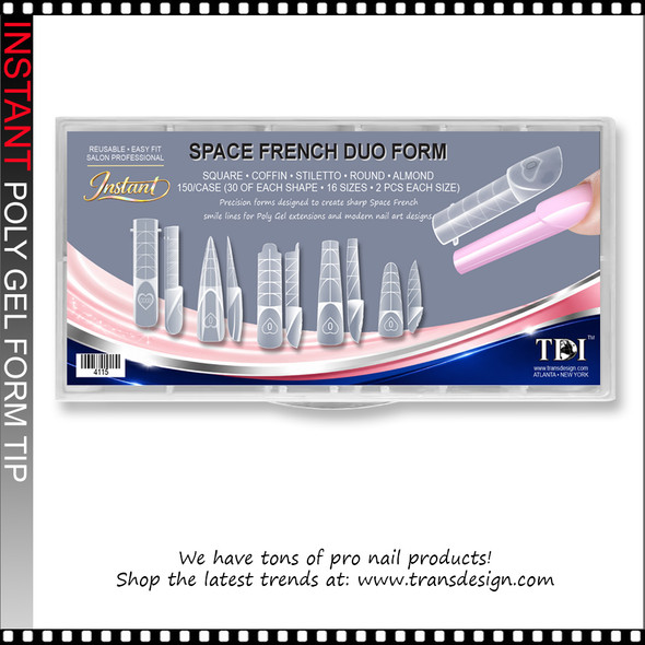 INSTANT Space French Form Assorted 150/Case Square, Coffin, Almond, Stiletto and Round
