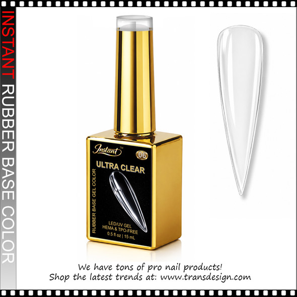 INSTANT Rubber Base Gel #06 Ultra Clear 0.5oz.