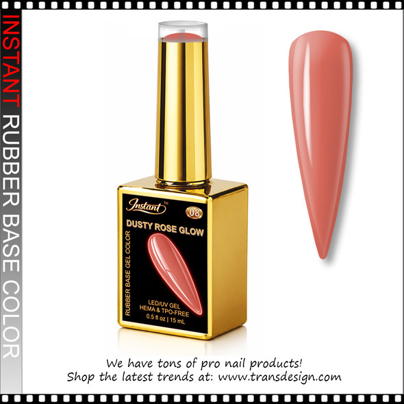 INSTANT Rubber Base Gel #08 Dusty Rose Glow  0.5oz.