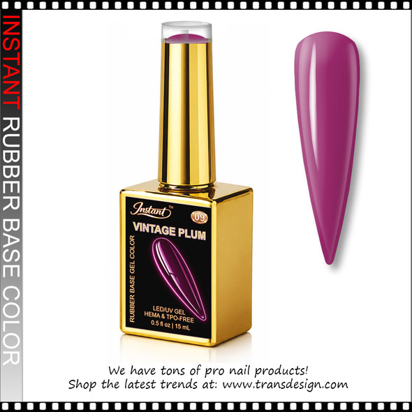 INSTANT Rubber Base Gel #09 Vintage Plum 0.5oz.