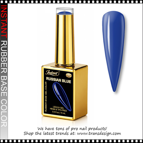 INSTANT Rubber Base Gel #11 Russian Blue 0.5oz.