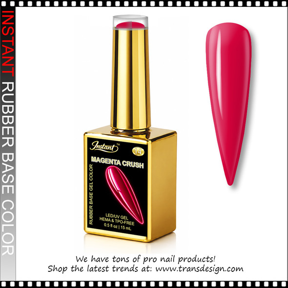 INSTANT Rubber Base Gel #14 Magenta Crush 0.5oz.