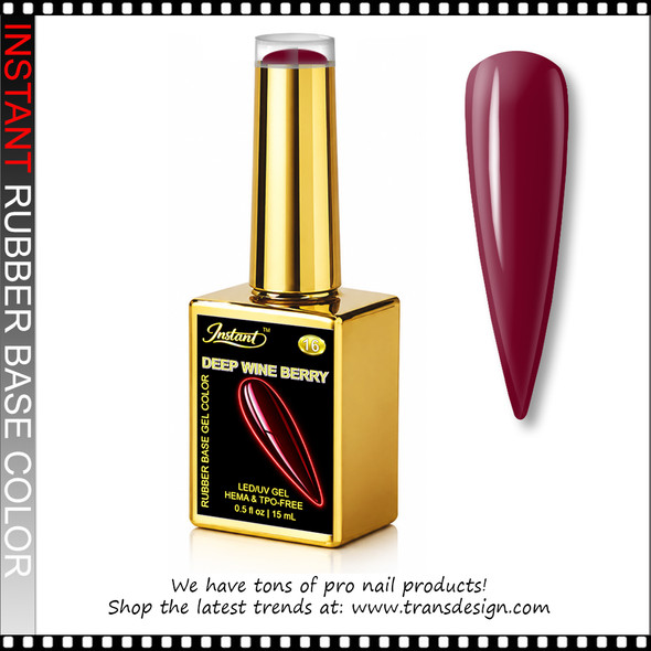 INSTANT Rubber Base Gel #16 Deep Wine Berry 0.5oz.