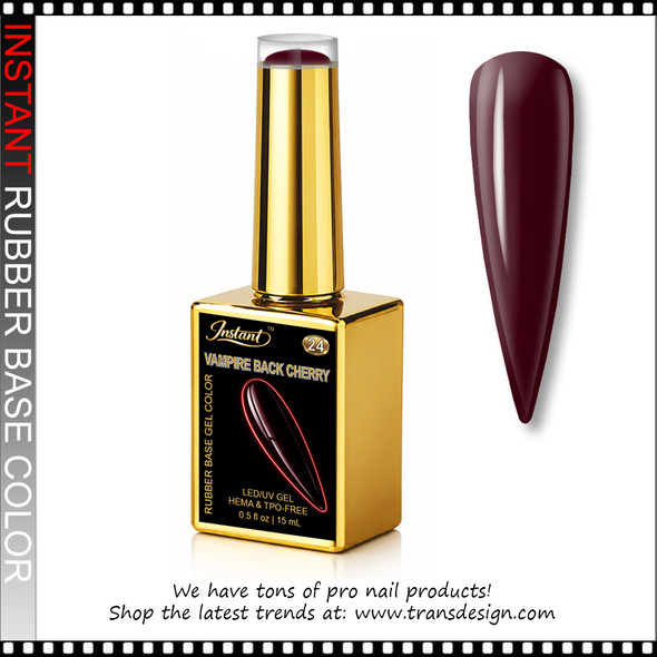 INSTANT Rubber Base Gel #24 Vampire Black Cherry 0.5oz.