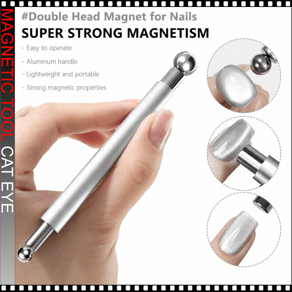 MAGNETIC TOOL Dual-Ended  with Round Steel Balls, Silver *