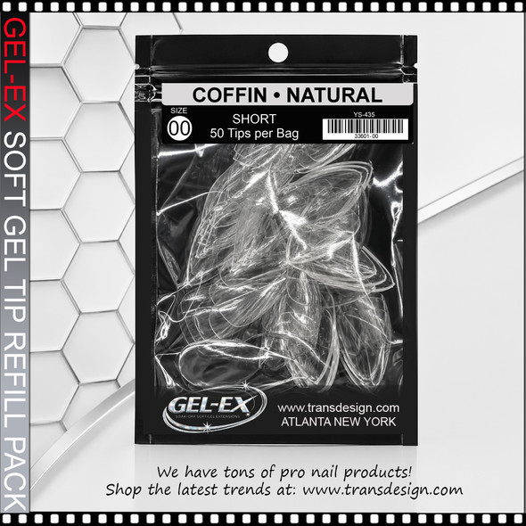 GEL-EX Stiletto, Short, Natural #00 Refill 50/Bag