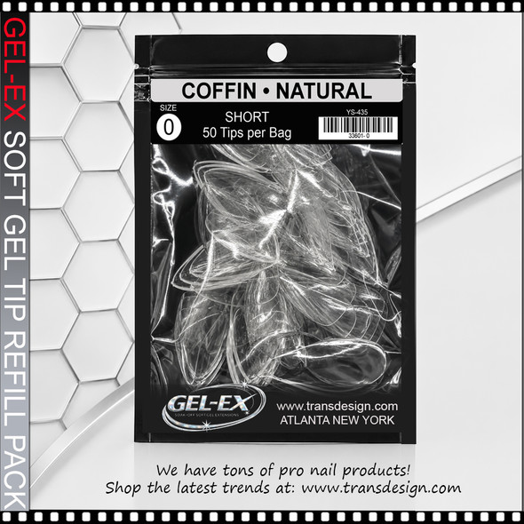 GEL-EX Stiletto, Short, Natural #0 Refill 50/Bag