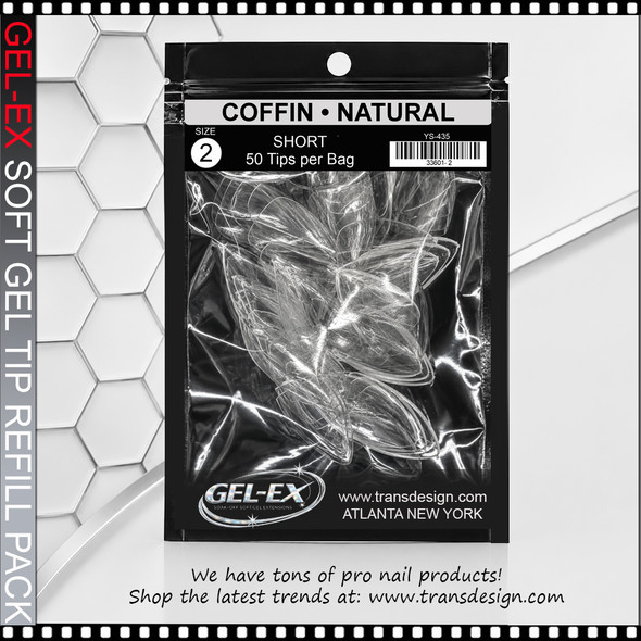 GEL-EX Stiletto, Short, Natural #2 Refill 50/Bag