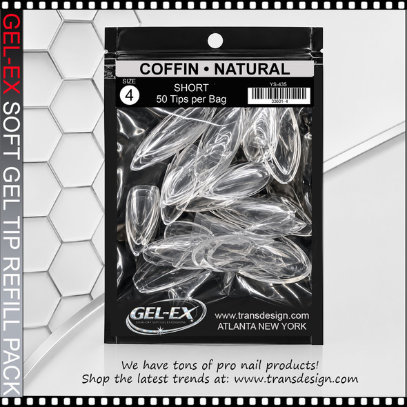 GEL-EX Stiletto, Short, Natural #4 Refill 50/Bag