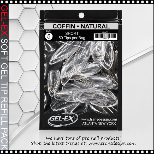 GEL-EX Stiletto, Short, Natural #5 Refill 50/Bag