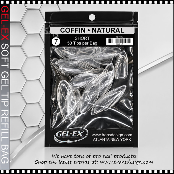 GEL-EX Stiletto, Short, Natural #7 Refill 50/Bag