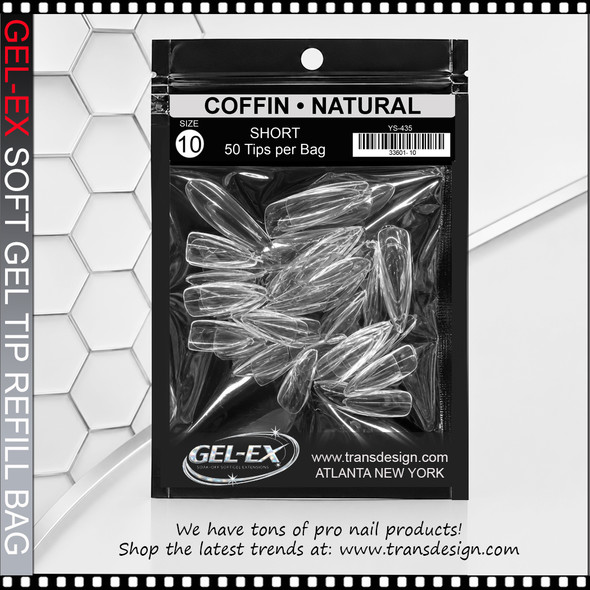 GEL-EX Stiletto, Short, Natural #10 Refill 50/Bag