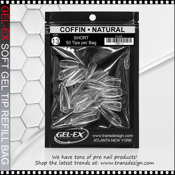 GEL-EX Stiletto, Short, Natural #13 Refill 50/Bag