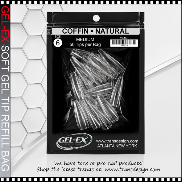 GEL-EX Coffin, Medium, Natural Refill #6 50/Bag