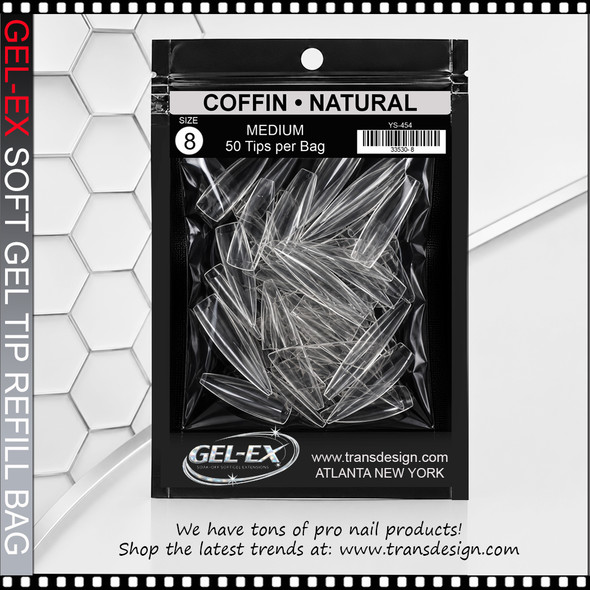 GEL-EX Coffin, Medium, Natural Refill #8 50/Bag