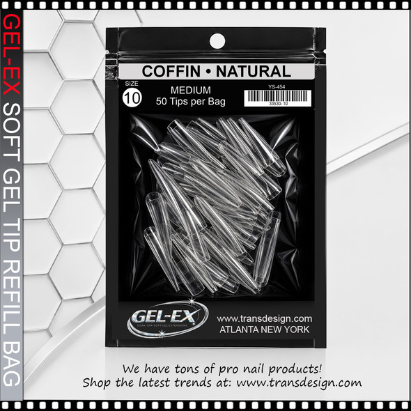 GEL-EX Coffin, Medium, Natural Refill #10 50/Bag