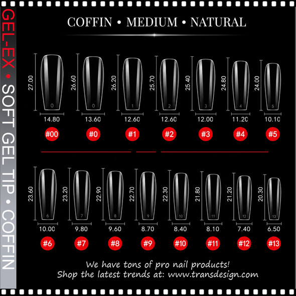 GEL-EX Coffin, Medium, Natural Refill #11 50/Bag