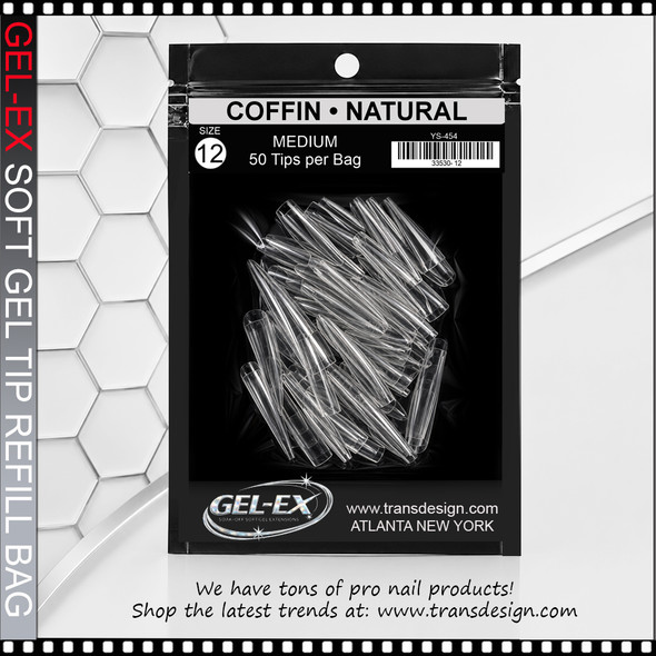 GEL-EX Coffin, Medium, Natural Refill #12 50/Bag