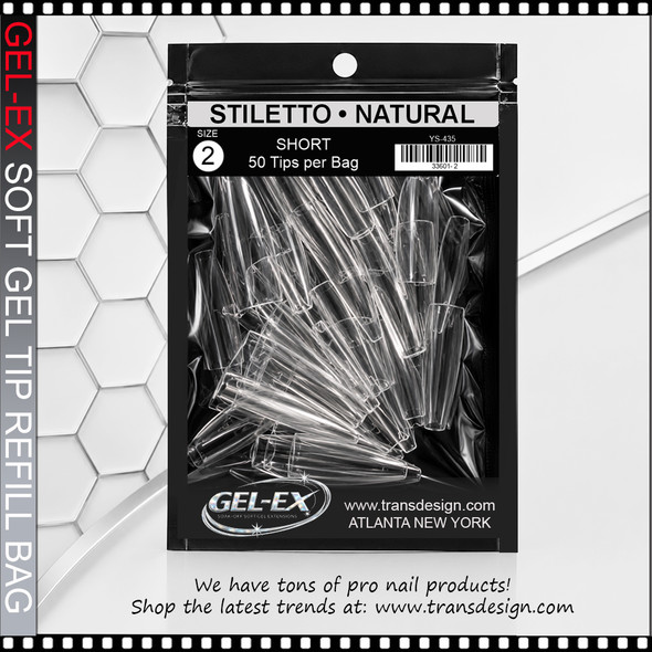 GEL-EX Coffin, Long, Natural Refill #2 50/Bag