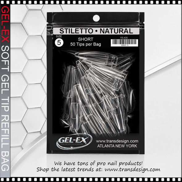 GEL-EX Coffin, Long, Natural Refill #5 50/Bag