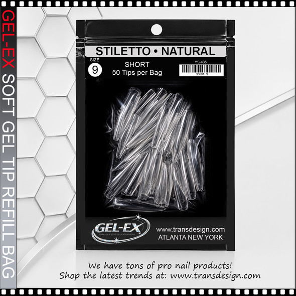 GEL-EX Coffin, Long, Natural Refill #9 50/Bag