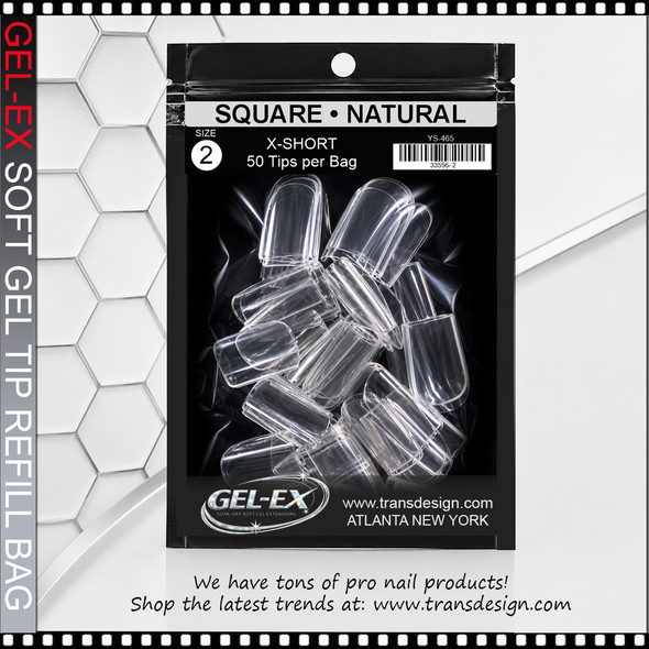 GEL-EX Square, X-Short, Natural Refill #2 50/Bag