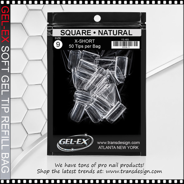 GEL-EX Square, X-Short, Natural Refill #9 50/Bag