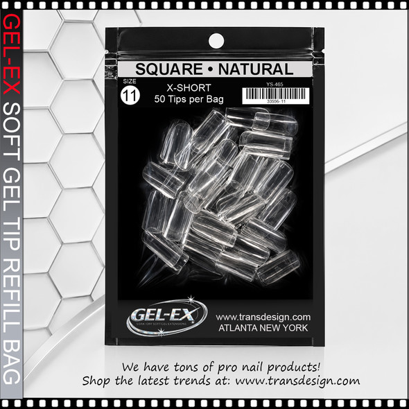 GEL-EX Square, X-Short, Natural Refill #11 50/Bag